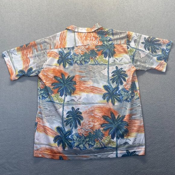 Ocean Current Mens Sz Large Hawaiian Shirt Palm Tree Tropical Casual Breathable - Picture 2 of 8